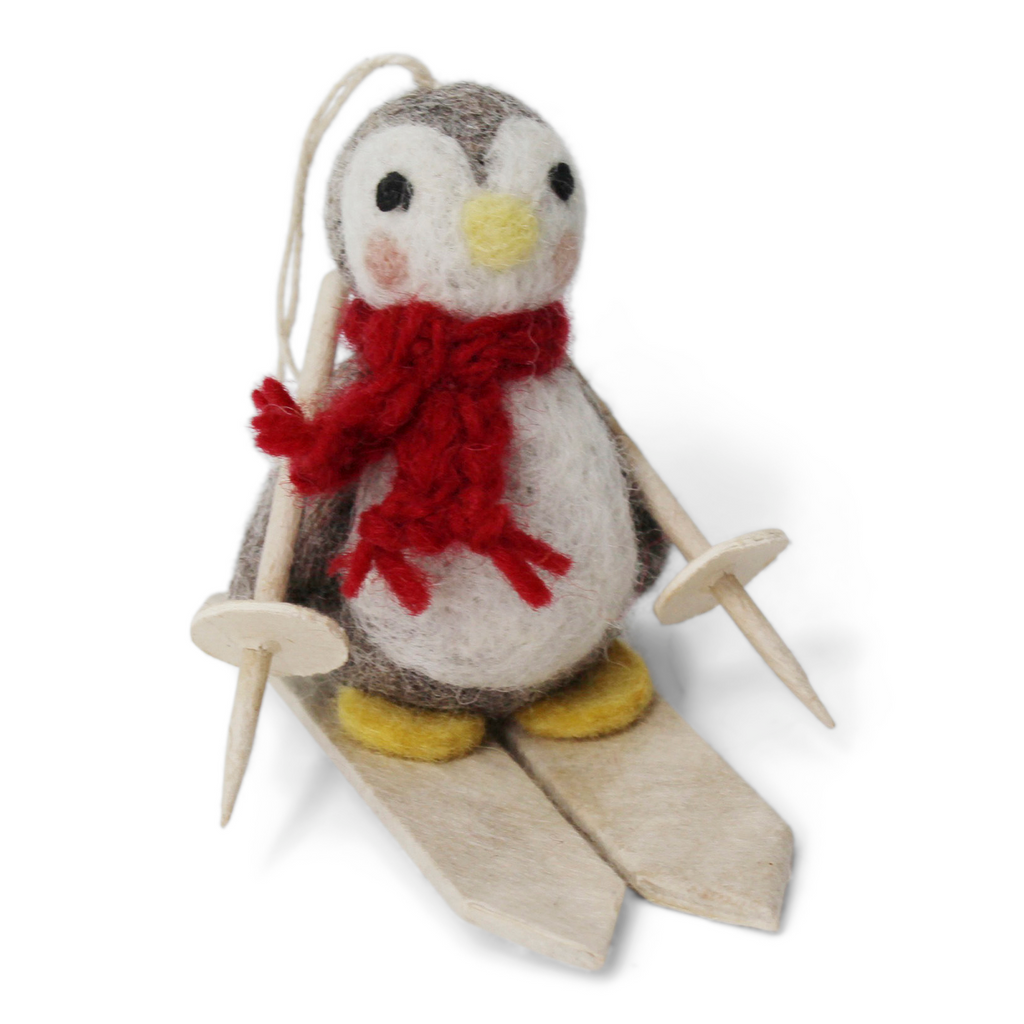 Felted Penguin On Skis