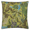 Brocart Decoratif Linen Cushion - 22x22 -Moss
