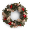 Felted Christmas Wreath w/Red Berries, leaves & Acorns w/Hanger
