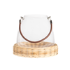 Glass Lantern on Willow Base with Handle by Bacon Basketware Limited