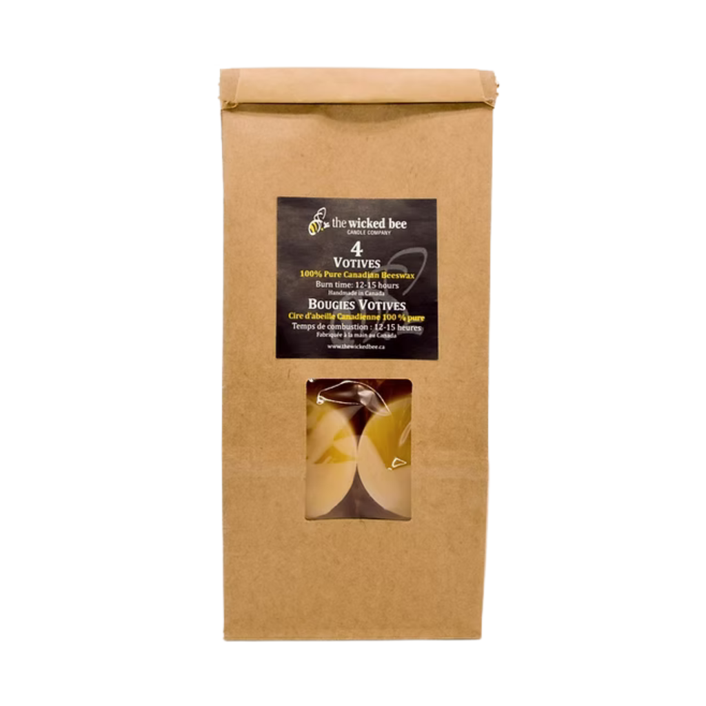 Votive 4 pack 100% Pure Beeswax
