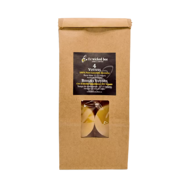Votive 4 pack 100% Pure Beeswax
