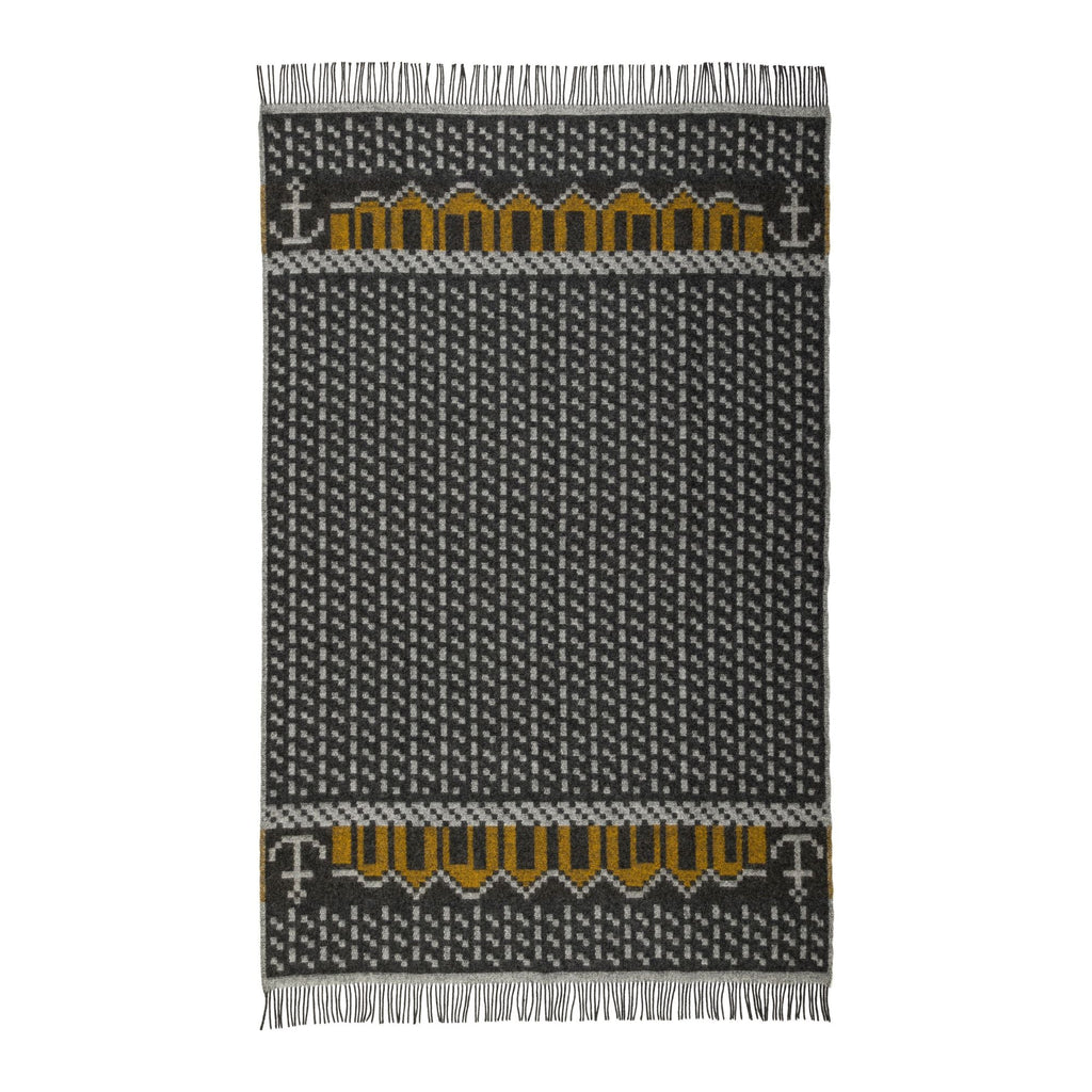 Skafto Pattern Wool Blanket By Ojbro Vantfabrik