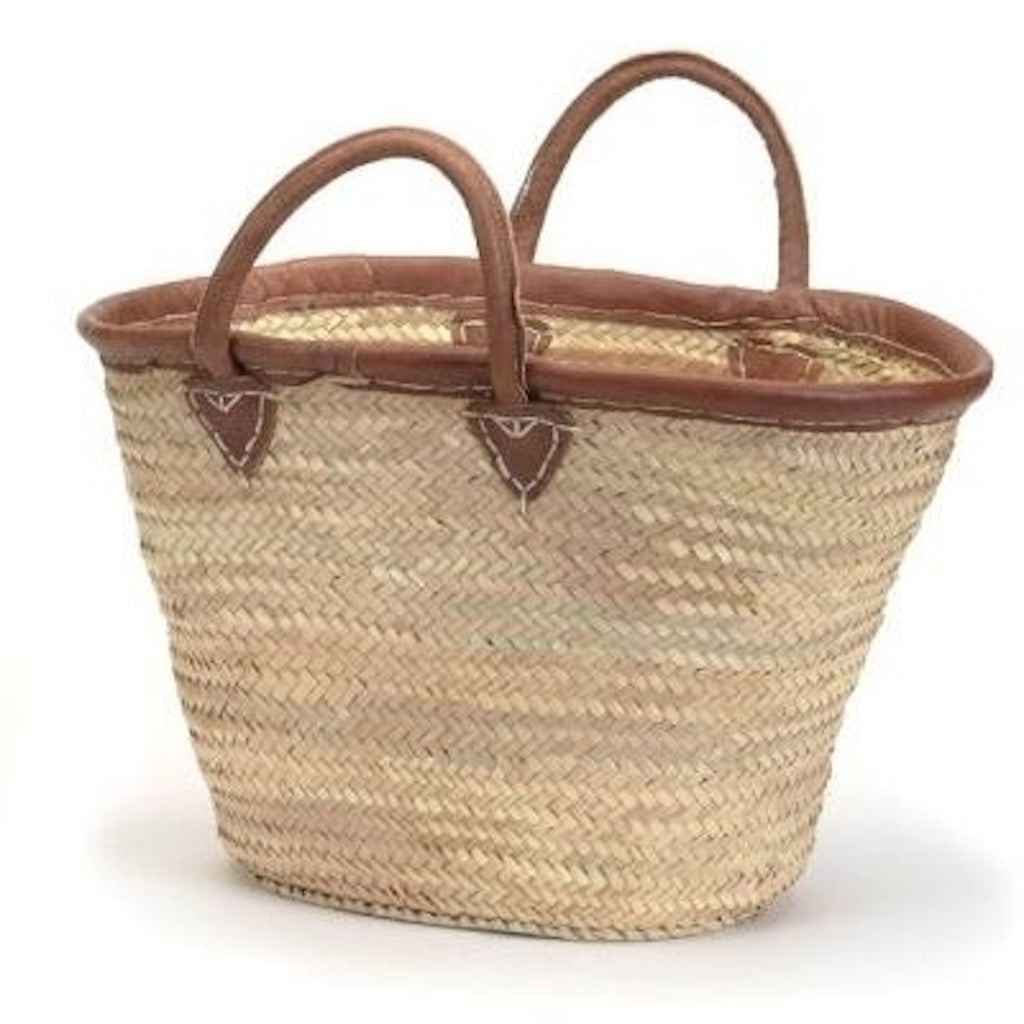 Straw Market Bag Classic Leather Handles