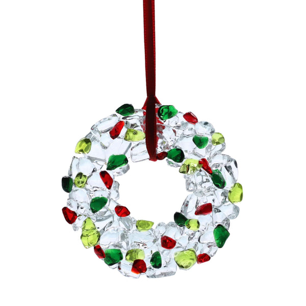 Medium Winter Wreath Glass Ornament