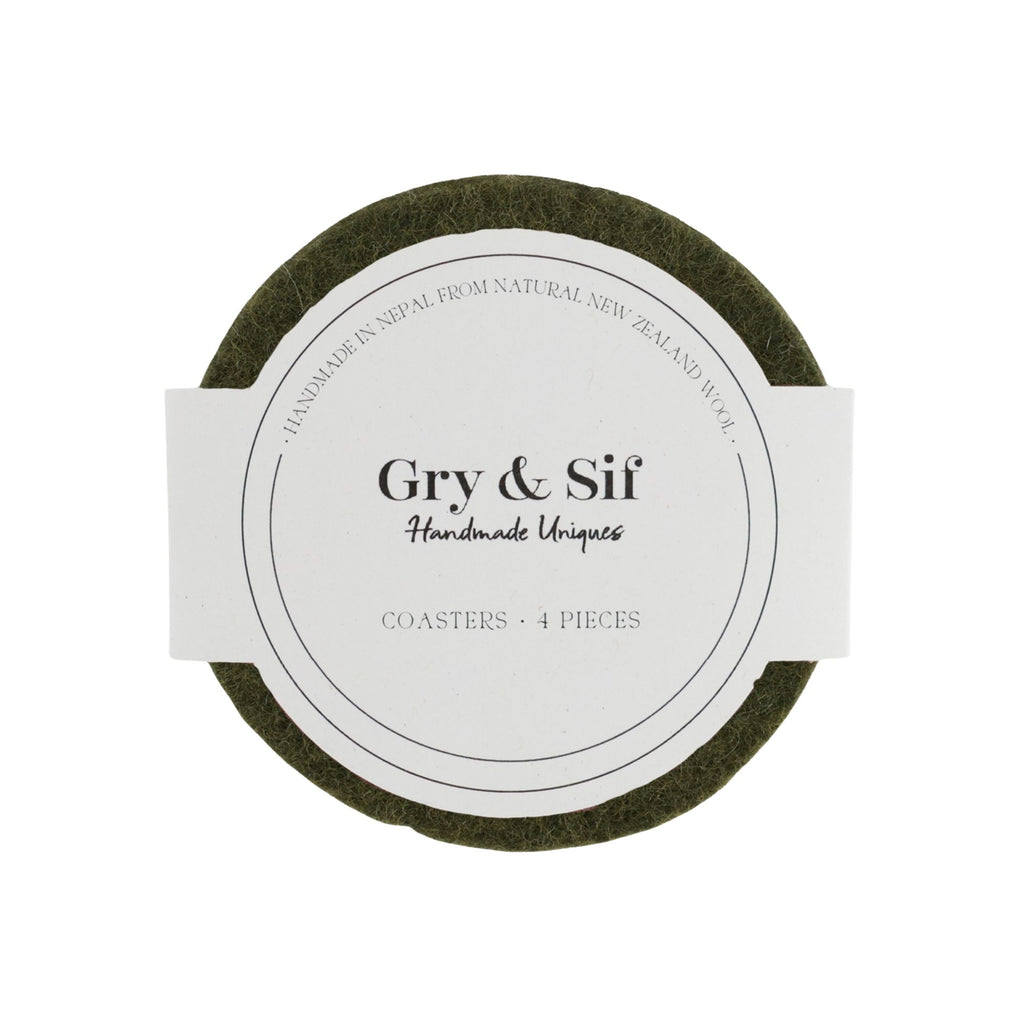 Flat Felt Coasters - Set of 4