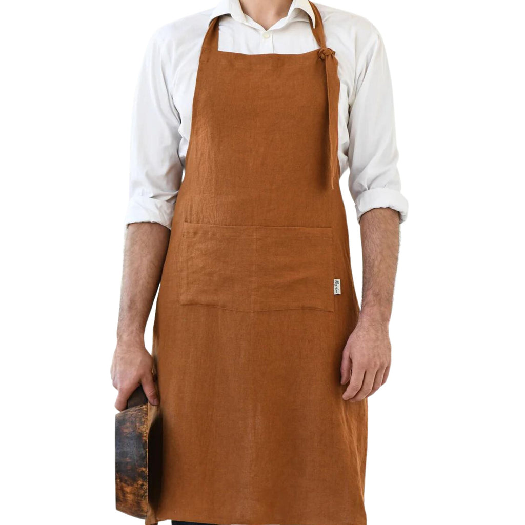 Men's Linen Apron - Cinnamon