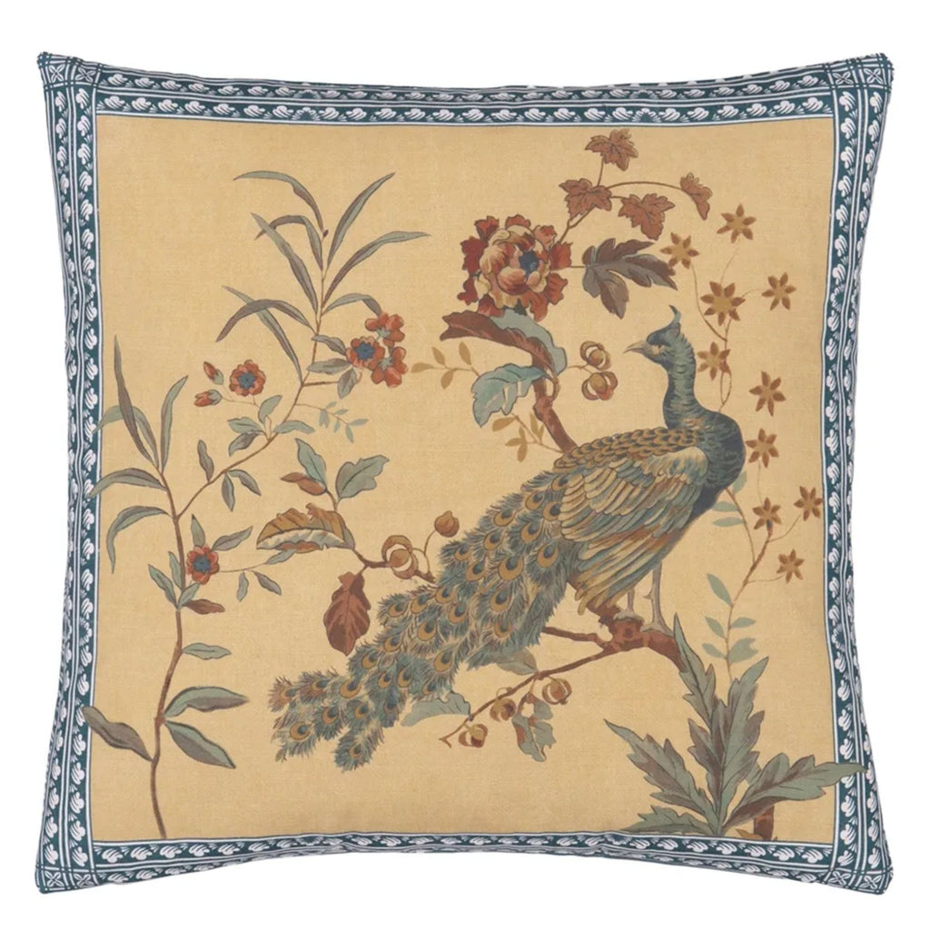 John Derian Pillow - 20x20 - Peacock Toile - Sepia