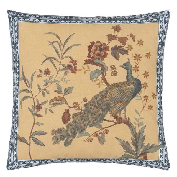 John Derian Pillow - 20x20 - Peacock Toile - Sepia