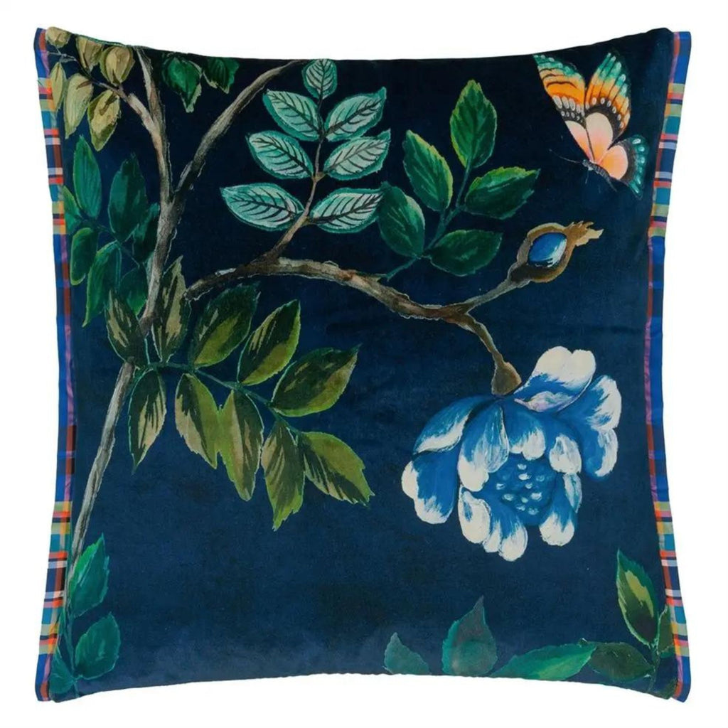 Porcelaine de Chine Velours Cushion - 22x22