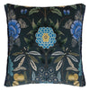 Brocart Decoratif Velours Cushion - 22x22 -Indigo