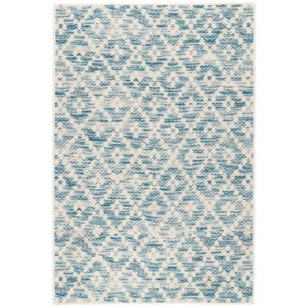 Melange Diamond Blue Washable Rug