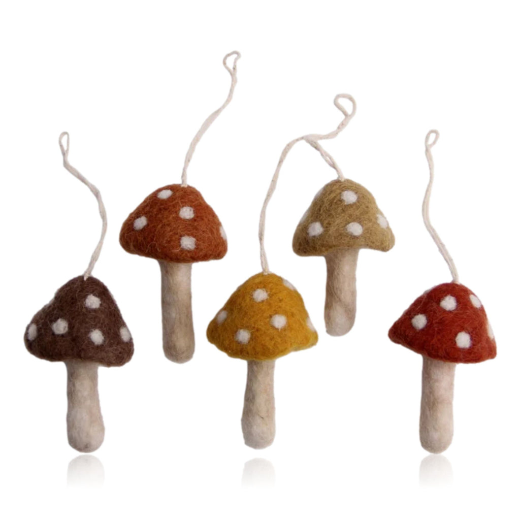 Felt Mushrooms - set of 5