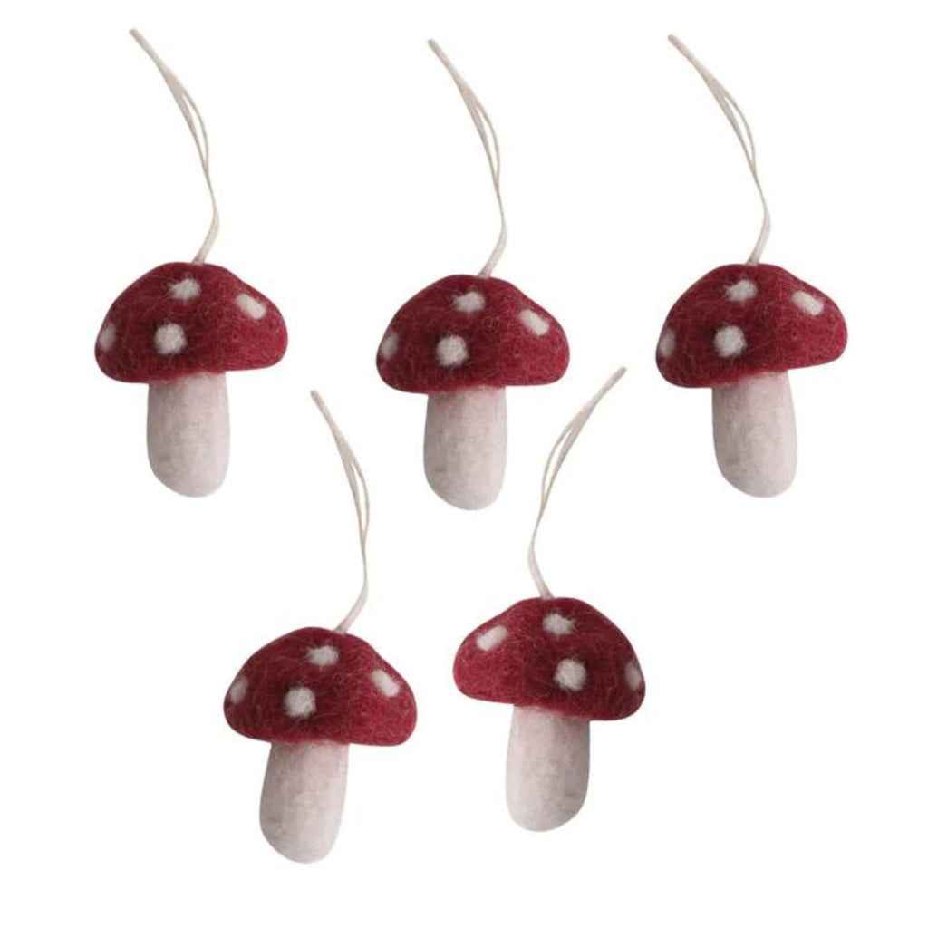 Mini Red mushroom - set of 5