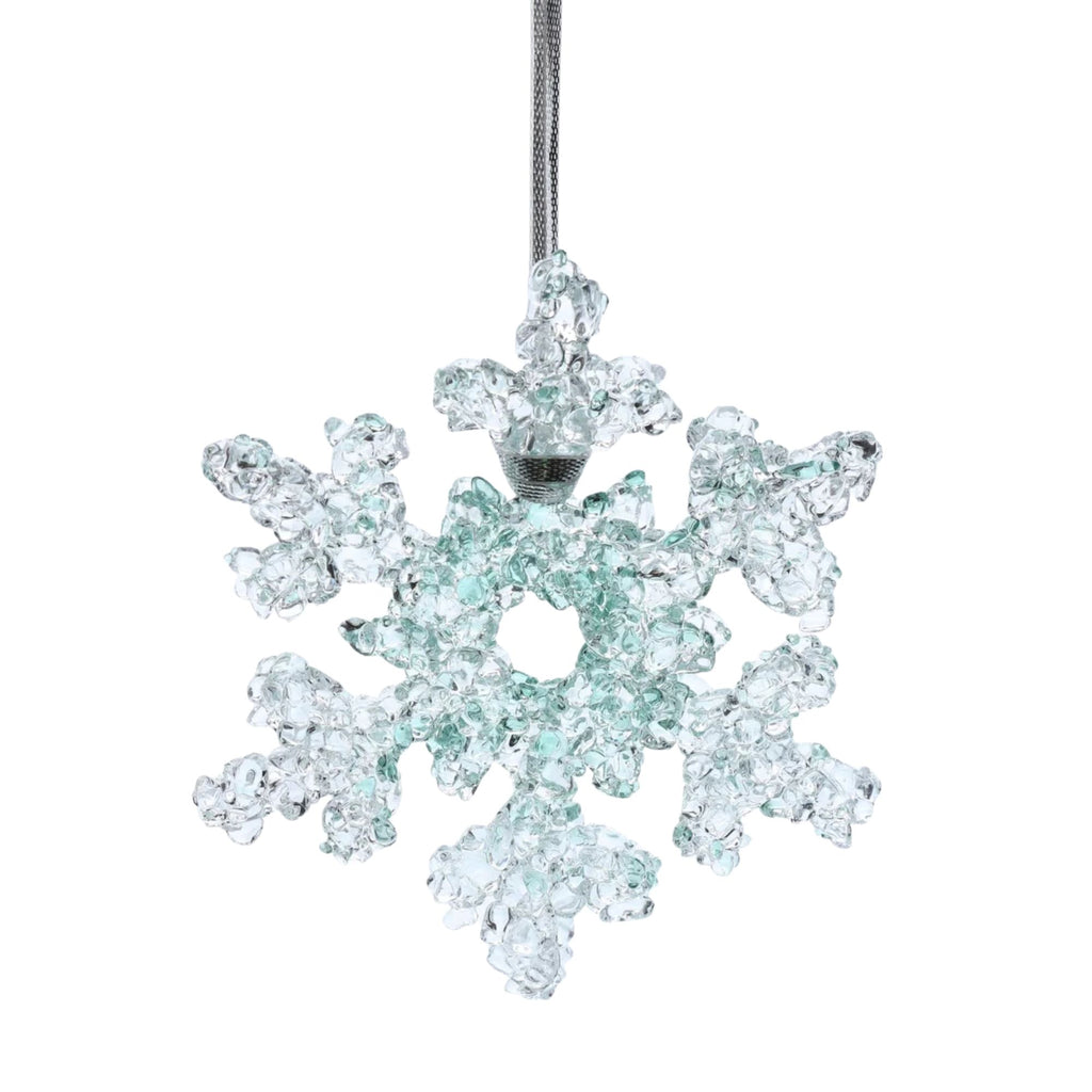 Diamond Snowflake Glass Ornament