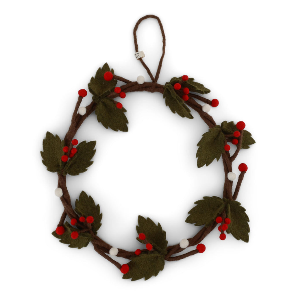 Felt Holly Wreath