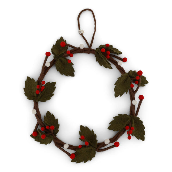 Felt Holly Wreath