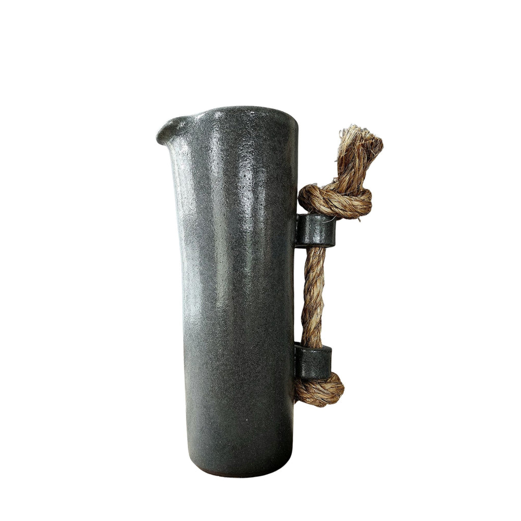 Pitcher with Manilla Rope Handle- Slate