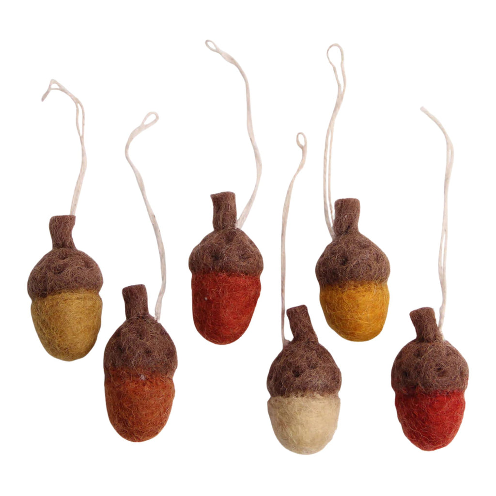 Felt Rusty Red Acorns - set of 6