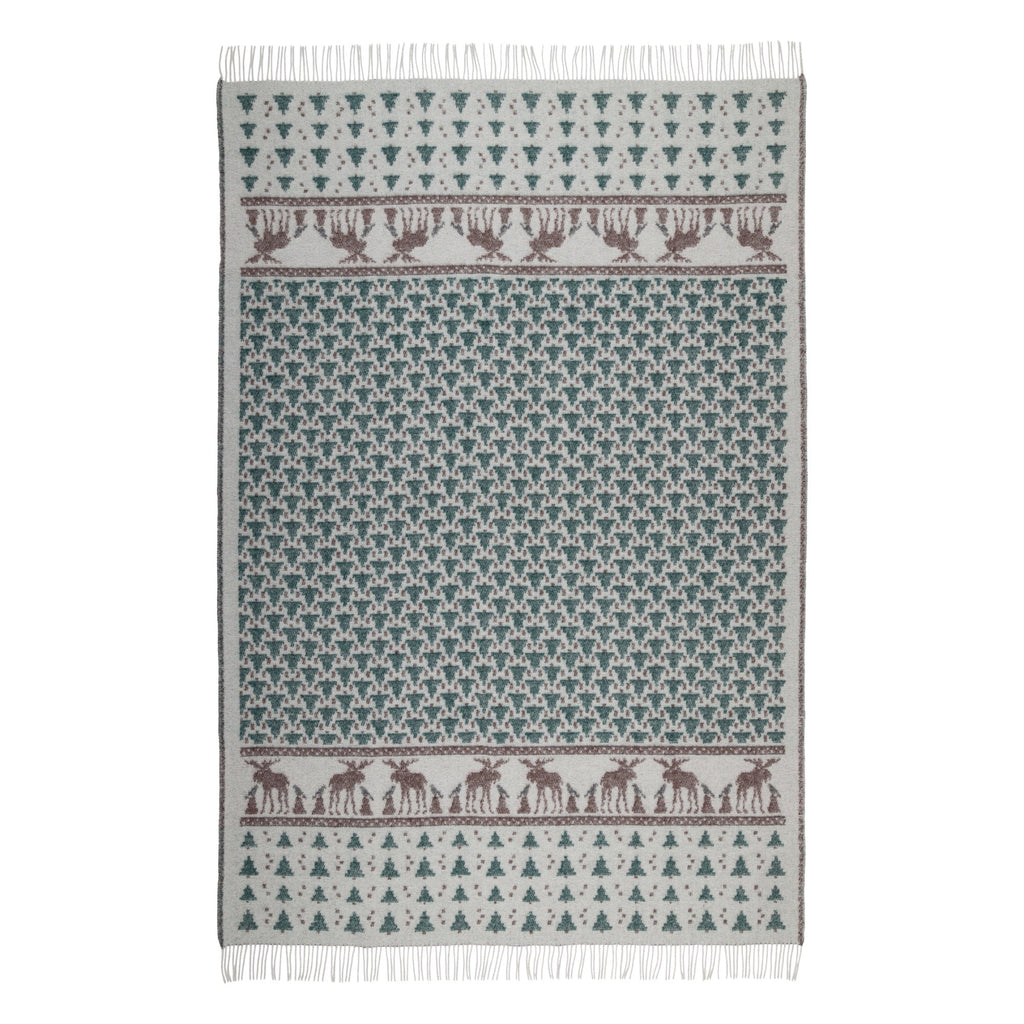 Skogen Pattern Wool Blanket By Ojbro Vantfabrik