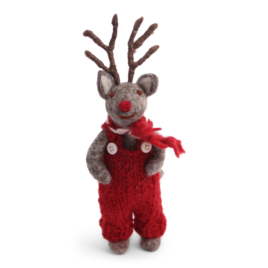 Small Felted Deer with Clothes