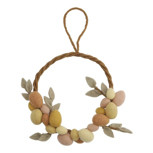 Felted Easter Wreath - Yellow Eggs