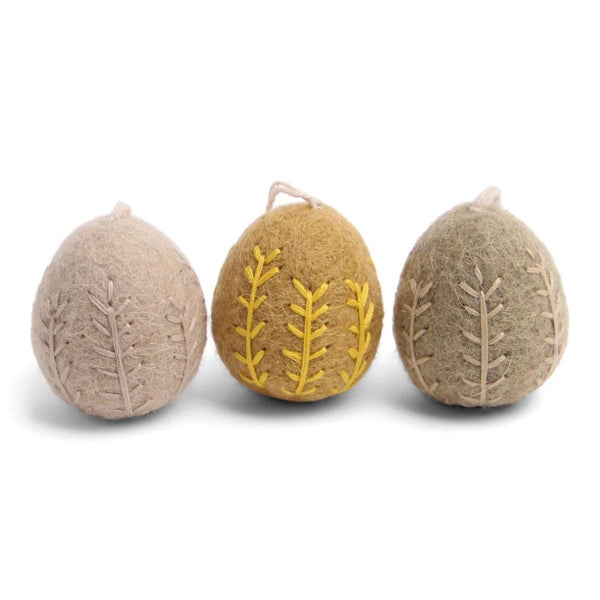 Eggs with Garland Embroidery set of 3
