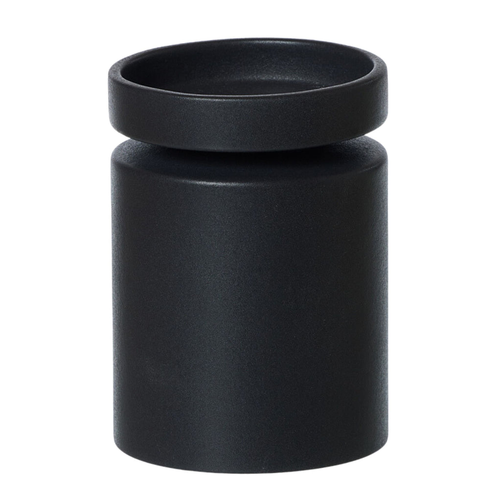 Ania Ceramic Duo Vase and Candle Holder - Black