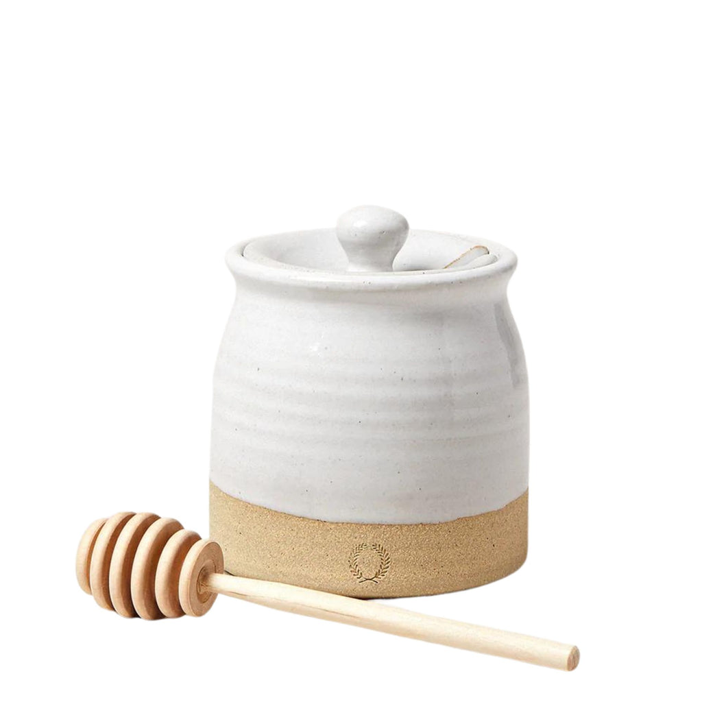 Beehive Honey Pot with Wooden Dipper