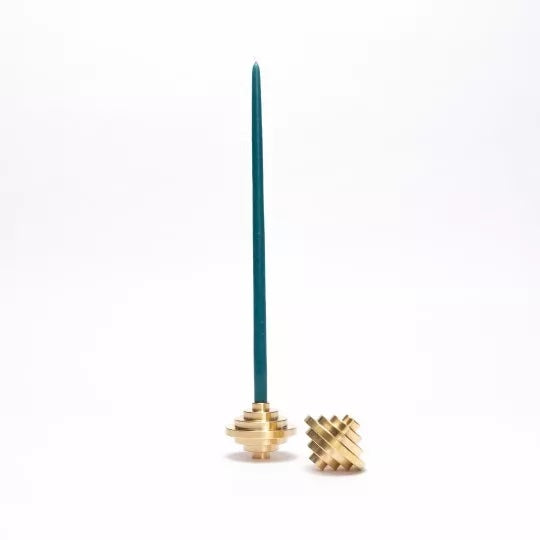 Folies 1926 - Art Deco Brass Candleholder